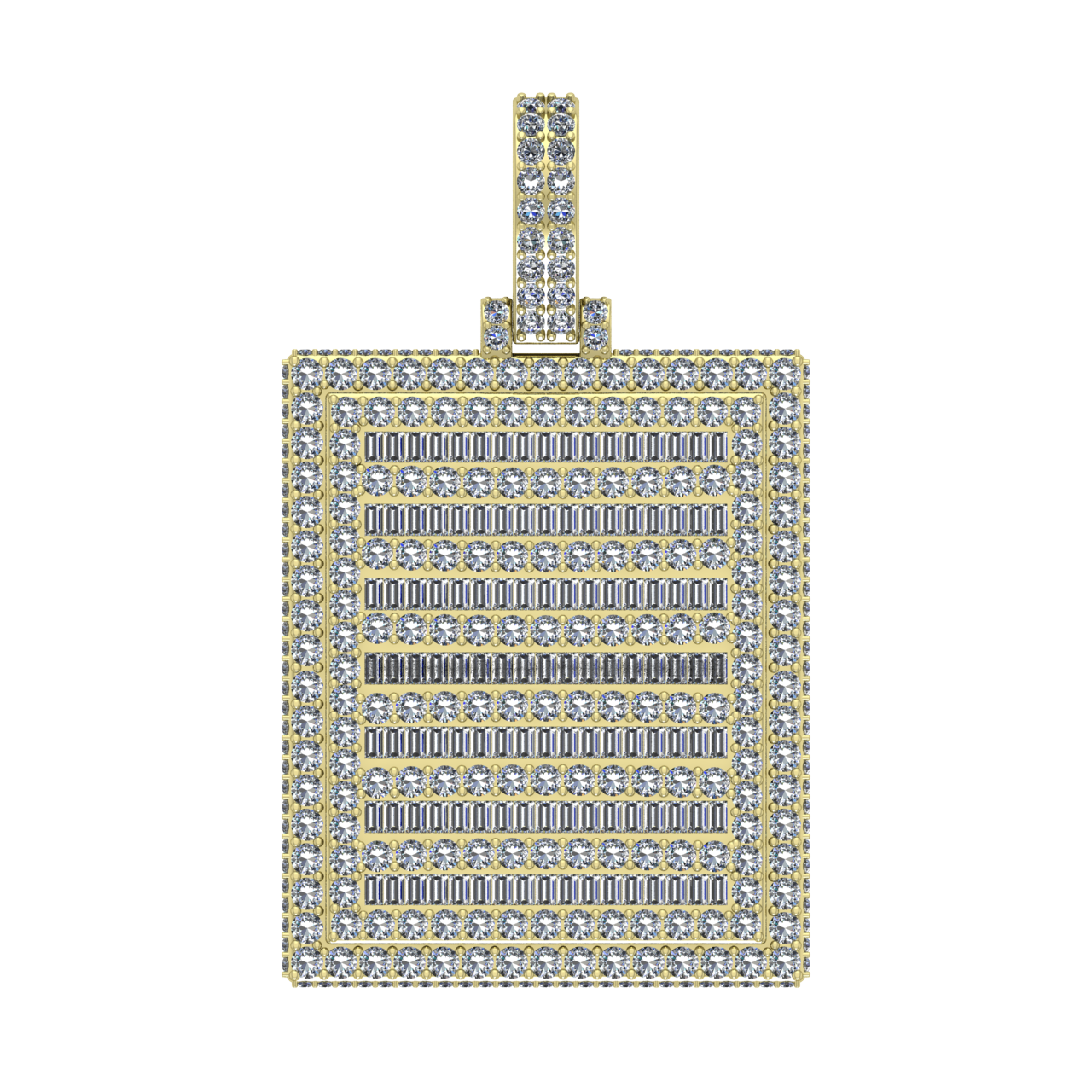 HIP-HOP DOG TAG DIAMONDS PENDANT